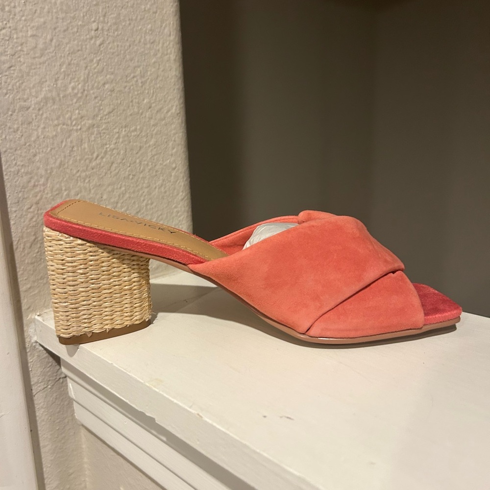 Lisa Vicky IMPRESS Platform Slide Sandals Women's 7 M Sunkissed Suede Block Heel - Picture 7 of 11